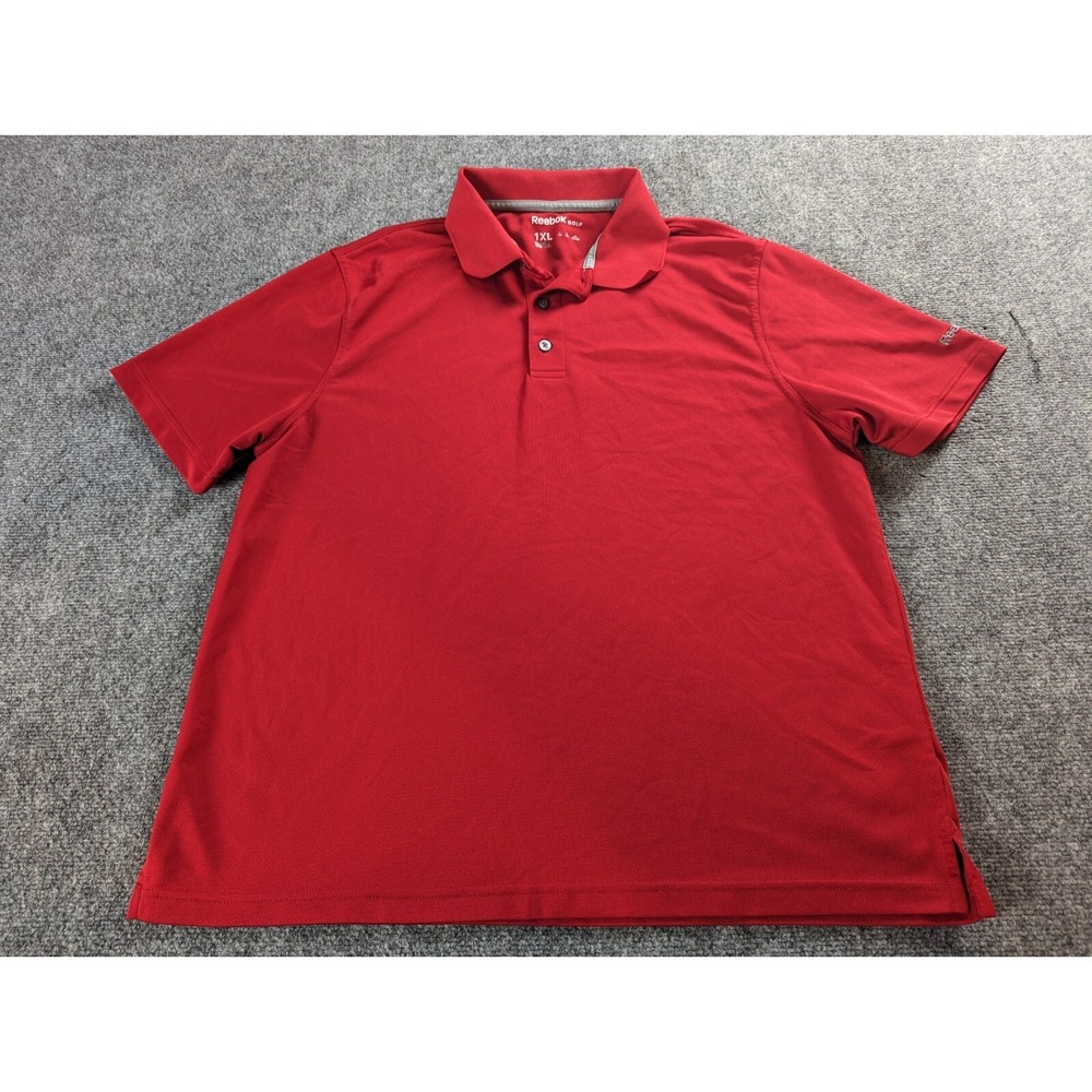 Reebok Polo Shirt Mens Size XL Golf Red Short Sleeve Pullover 1XL